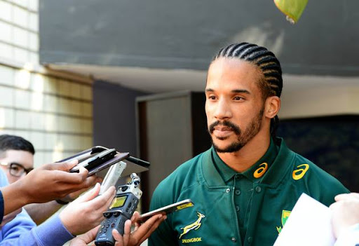 Courtnall Skosan of the Springboks during the Castle Lager Incoming Series Springbok team announcement at Southern Sun on June 08, 2017 in Pretoria, South Africa.