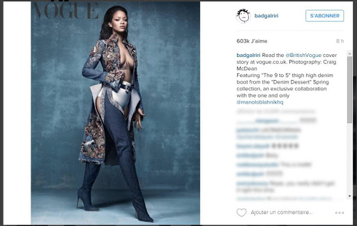 Rihanna annouces collaboration with Manolo Blahnik badgalriri on Instagram