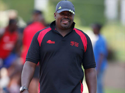 Kenya Rugby Sevens head coach Benjamin Ayimba arrive for their training session for the third leg of the HSBC World Sevens Series at GEMS International Cambridge School in Nairobi on January 10, 2016. The event is slated for January 30/31, 2016 in Wellington New Zealand. Photo/Jack Owuor