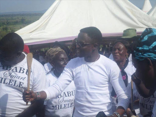 Budalang'i MP Ababu Namwamba during a past meeting at the constituency. /FILE