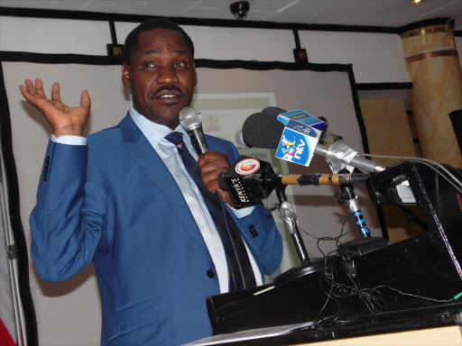 Council of Governors chairman Peter Munya at the Serena Hotel, Nairobi, during the launch of the Devolution Law Report and Case Digest last December 17.