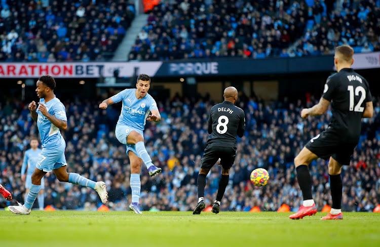 Rodrigo doubled the lead for Manchester City with a thunderbold from outside of the box.