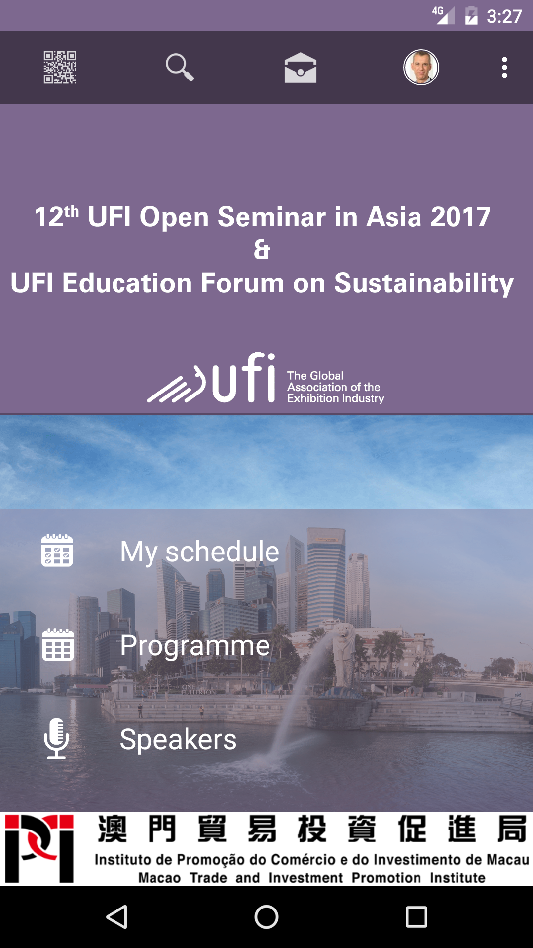 Android application UFI Open Seminar in Asia 2017 screenshort