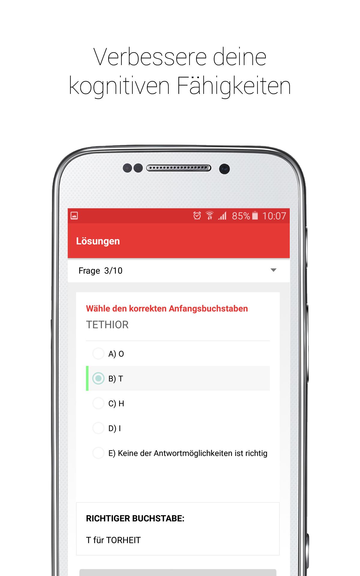 Android application Wortflüssigkeit screenshort