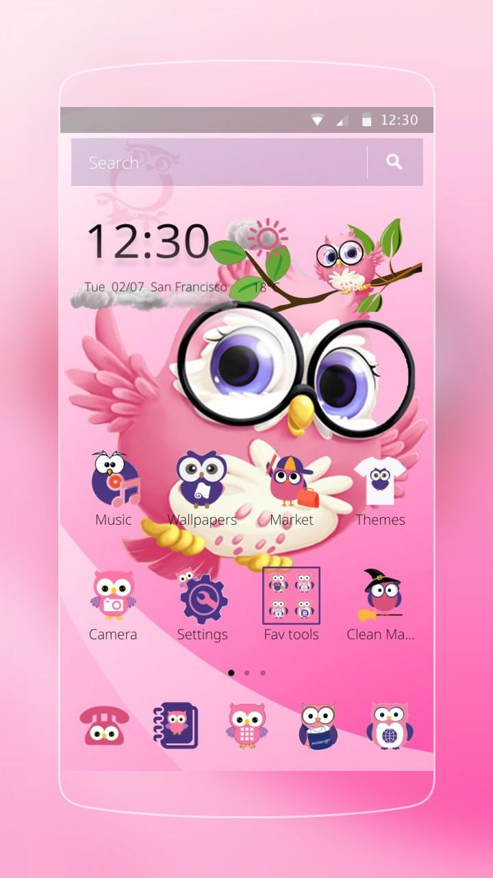 Android application Owl Pink Launcher screenshort