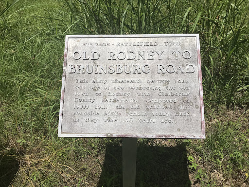 Old early nineteenth century road was one of two connecting the old town of Rodney with Claiborne County settlements. Composed of loess soil, the roadbed and roadside bluffs remain today much as...