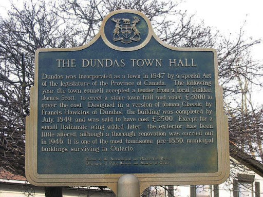 Dundas was incorporated as a town in 1847 by a special Act of the legislature of the Province of Canada. The following year the town council accepted a tender from a local builder, James Scott, to...