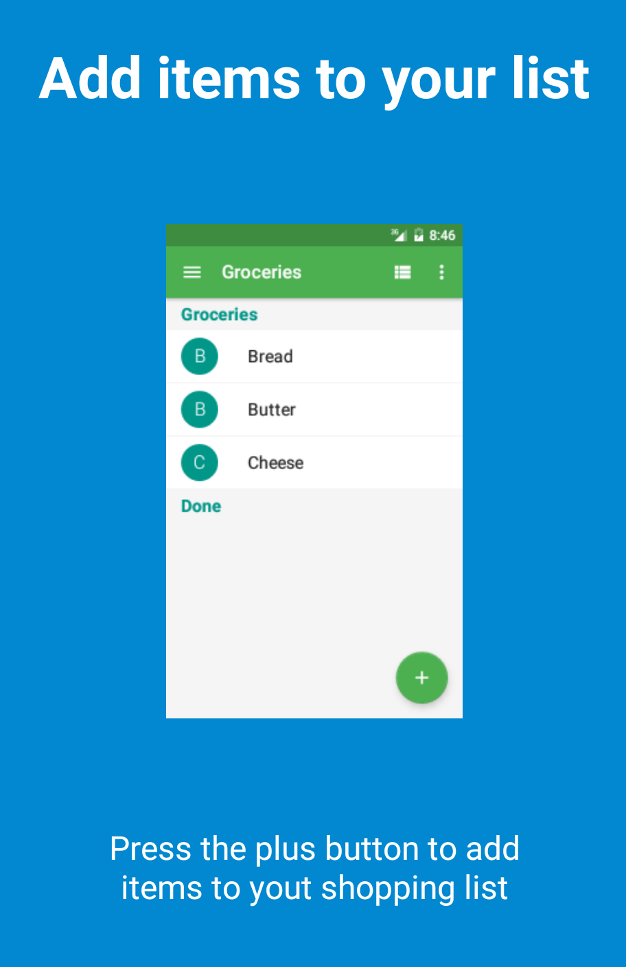 Android application Our Shopping List Pro screenshort