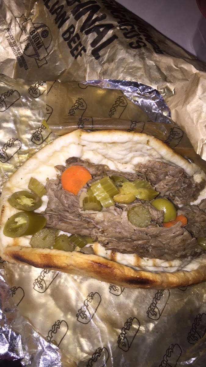 7in Italian Beef with hot peppers.