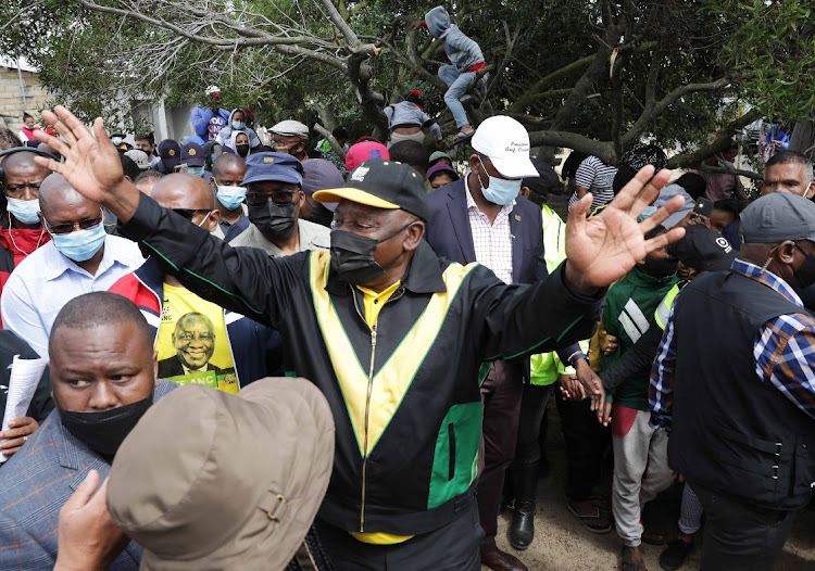 President Cyril Ramaphosa campaigns in Mamre near Atlantis in the Western Cape.