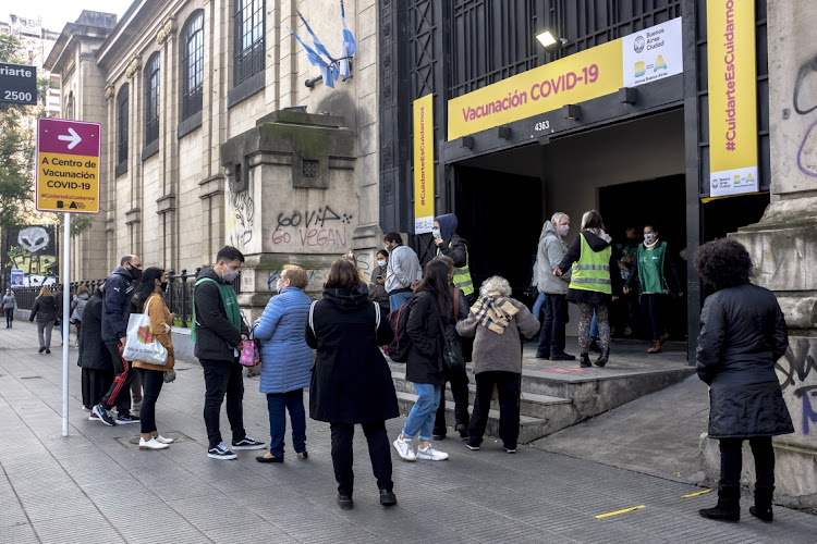 A Covid-19 vaccine site in Buenos Aires, Argentina, July 15 2021. Picture: ERICA CANEPA/BLOOMBERG