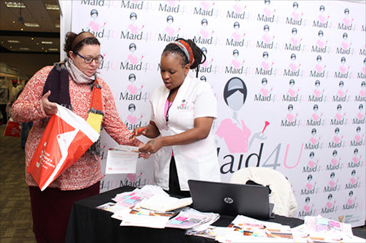 NOVEMBER 16, 2017 Maid 4U owner Lindiwe Shibambo speaks at the Franchise Expo held in East London yesterday. Picture: SISIPHO ZAMXAKA © DAILY DISPATCH