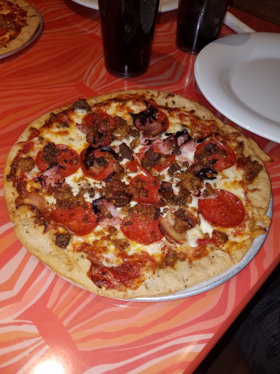 Mighty Meaty pizza