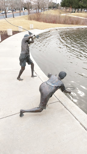 Fishing statue