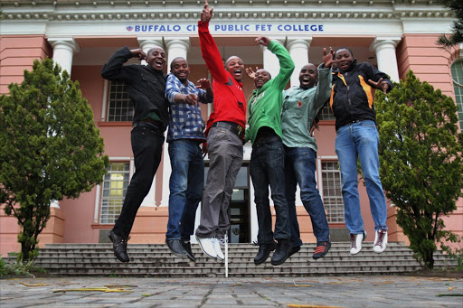 Things are looking up for six excited Eastern Cape engineering students – five of whom (pictured here) are from Buffalo City College – who have been selected to travel to Poland and Germany for three months for theoretical and practical training in their chosen field. Picture credit: SINO MAJANGAZA.