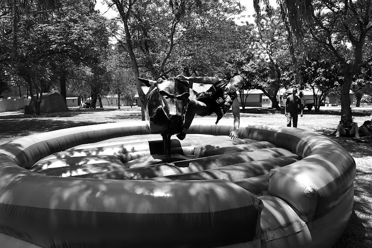 The West Side Chapter of the Crusaders MC hosts a camping trip in Villiers. Activities included a mechanical bull riding competition.