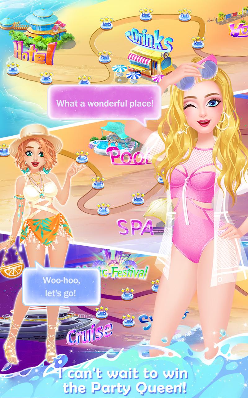 Android application Fashion High School: Beach Party Queen screenshort