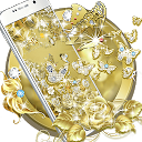 ダウンロード Gold Butterfly Diamond Theme をインストールする 最新 APK ダウンローダ