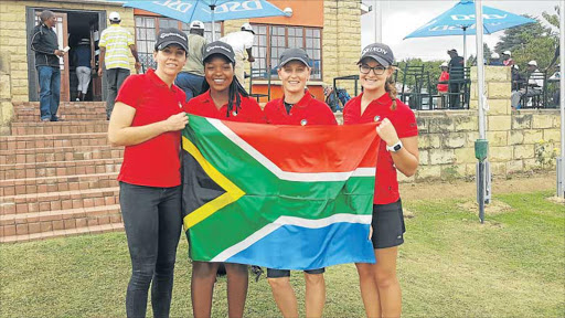 AWESOME FOURSOME: The SA team that triumphed at the RAACT last week, from left, Lumien Orton, Zethu Myeki, Vicki Traut and Sarah Anne Bouch Picture: GolfRSA