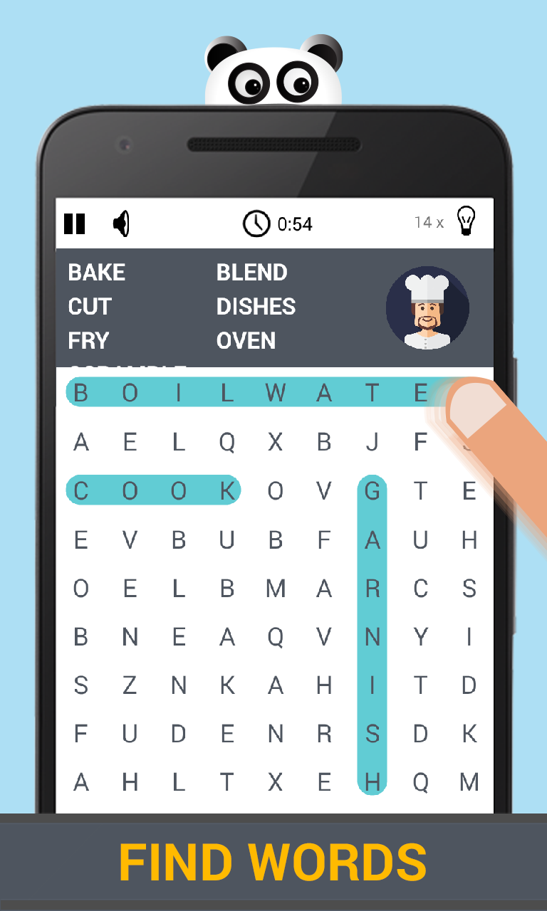 Android application Word Search Panda screenshort