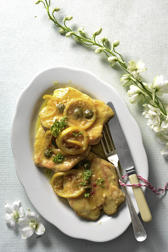 Lemon chicken piccata A flavourful one-pan Italian dish of tender chicken breasts in a lemon and caper sauce.