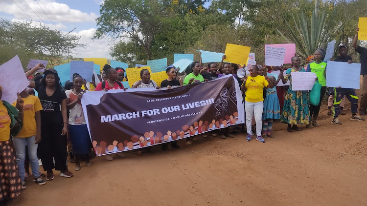 Kaliani residents in Machakos County protest against rising cases of femicide