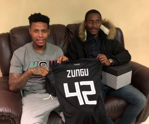 Former Mamelodi Sundowns' midfielder Bongani Zungu and his former assistant at Sundowns Rulani Mokwena, who is now second in charge at Orlando Pirates.