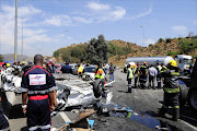 49 vehicles and 3 trucks were involved in the accident. Photo Thulani Mbele.