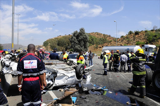 49 vehicles and 3 trucks were involved in the accident. Photo Thulani Mbele.