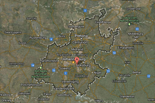 Gauteng on Google Maps.