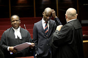 Lawyers for Jacob Zuma and Thales, advocates Muzi Sikhakhane, Daniel Mantsha and Anton Katz.