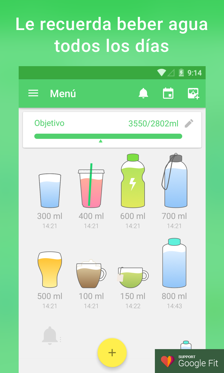 Android application Water Drink Reminder screenshort