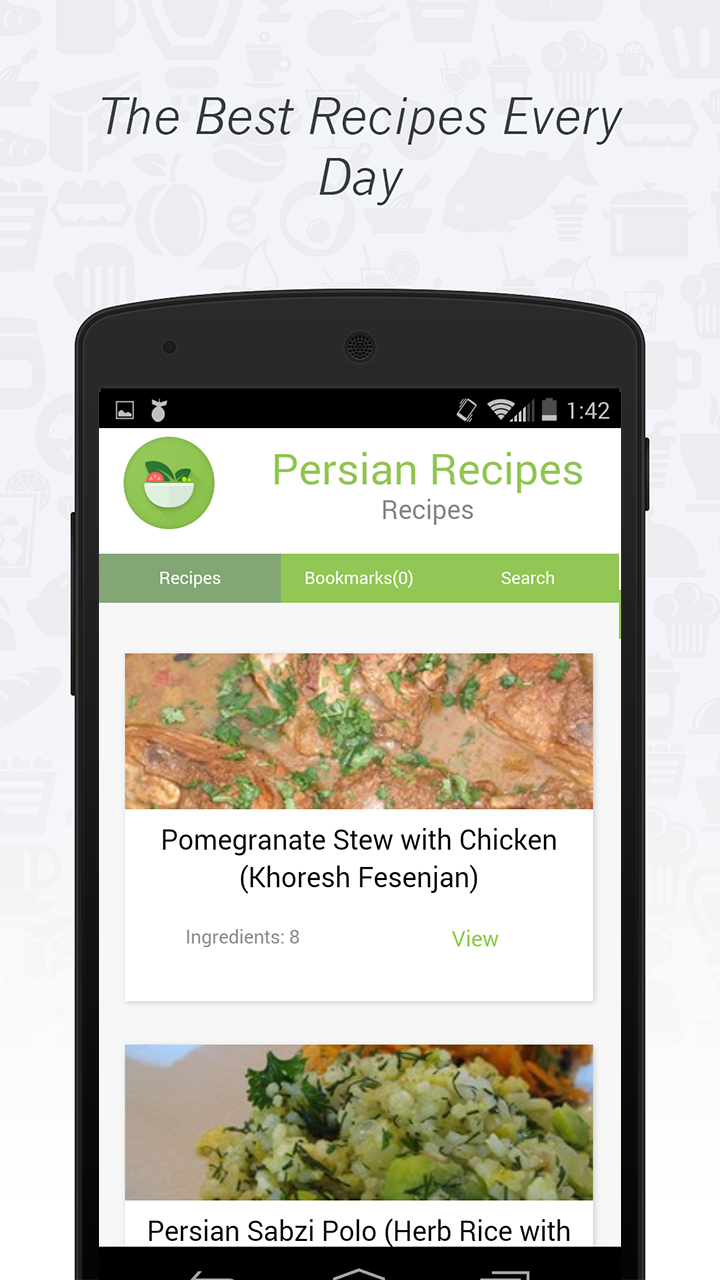 Android application Persian cuisine: Recipes screenshort
