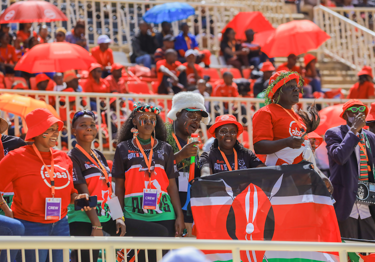 Fans enjoying during the Absa Kip Keino Classic sponsored by Absa Bank, at the Nyayo National Stadium on April 20, 2024.