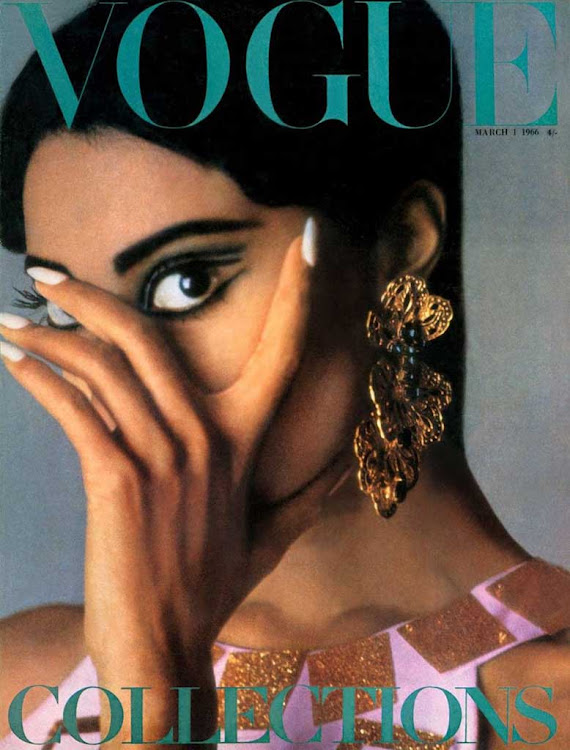 Donyale Luna on the cover of British Vogue in 1966.