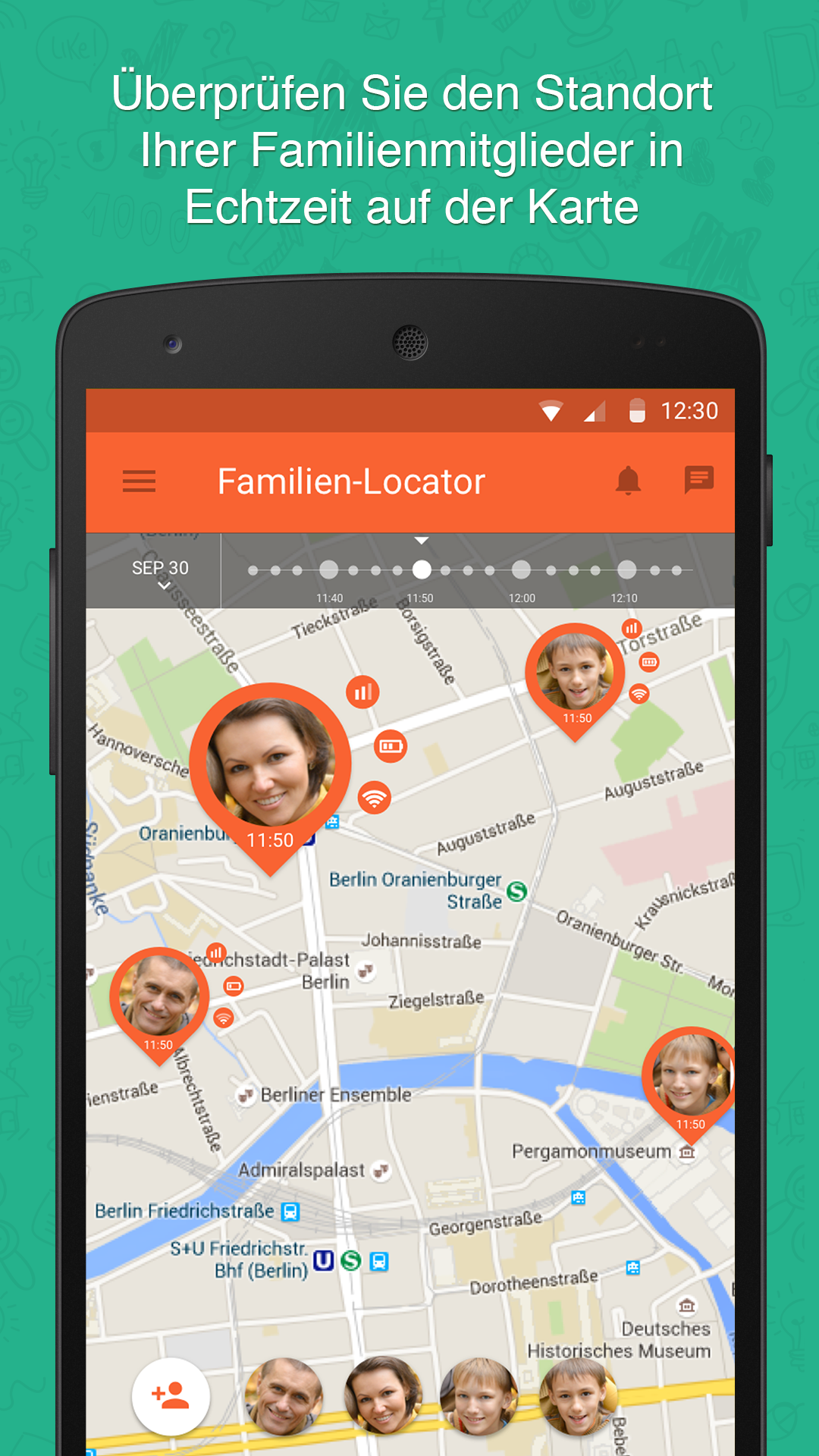 Android application Zoemob Family Locator screenshort