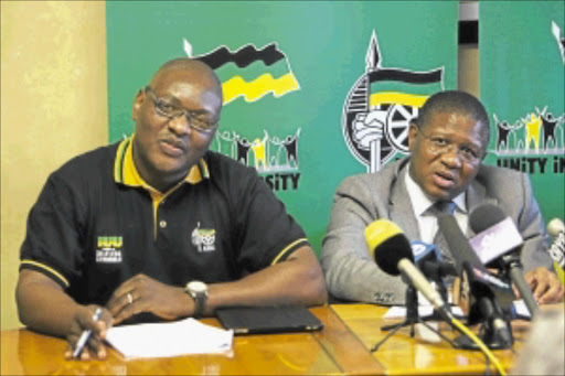 WEAKNESSES IDENTIFIED: Gauteng ANC provincial secretary David Makhura and party campaigns head Fikile Mbalula. PHOTO: MABUTI KALI