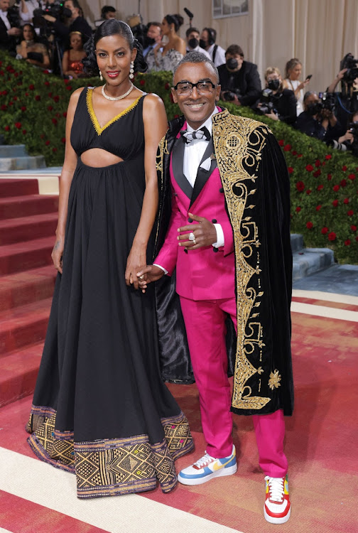 Marcus Samuelsson and Gate (Maya) Haile arrive at the In America: An Anthology of Fashion themed Met Gala at the Metropolitan Museum of Art in New York City on May 2 2022.