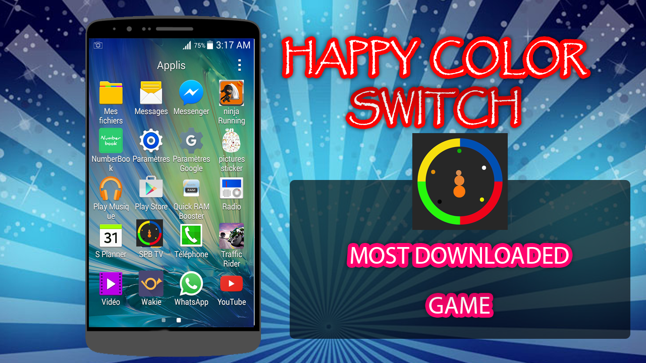 Android application happy circle - color switch screenshort