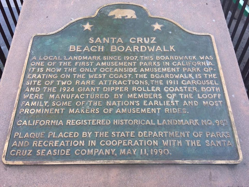 SANTA CRUZ BEACH BOARDWALK  A LOCAL LANDMARK SINCE 1907, THIS BOARDWALK WAS ONE OF THE FIRST AMUSEMENT PARKS IN CALIFORNIA. IT IS NOW THE ONLY OCEANSIDE AMUSEMENT PARK OP-ERATING ON THE WEST...