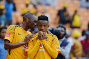 Bernard Parker and Hendrick Ekstein of Kaizer Chiefs during the Absa Premiership match between Kaizer Chiefs and Platinum Stars at FNB Stadium on April 15, 2018 in Johannesburg, South Africa.