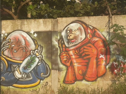 Astronaut Orangutan Mural