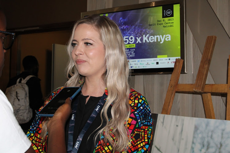 Latitude59 CEO, Liisi Org speaking during an interview with The Star during the Latitude59 Kenya maiden edition at Sarit Expo center, in Nairobi.