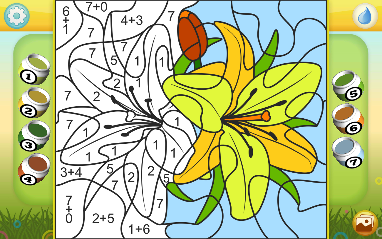 Android application Color by Numbers - Flowers screenshort