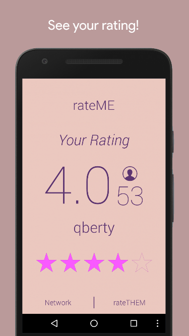 Android application rateME - Rate People! screenshort