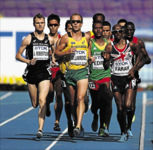 HEATING UP: Mohamed Farah of Great Britain, right, is seen as a sure bet in the 5000 at the 14th IAAF World Athletics Champs being held in Moscow Photo: Getty Images