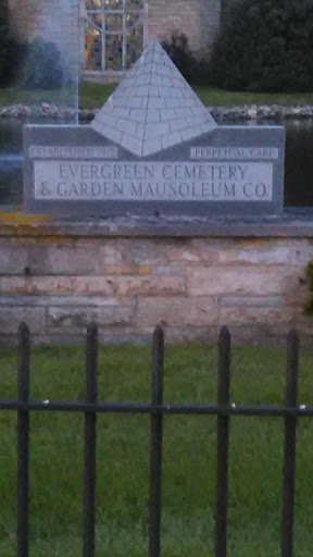 Evergreen Cemetery & Garden Mausoleum Sign 