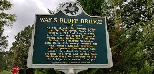 As one of only two bridges across the Big Black River, Way's Bluff Bridge, a 200-foot long railroad trestle, was the target of several Union raids during the Civil War. During the Vicksburg...