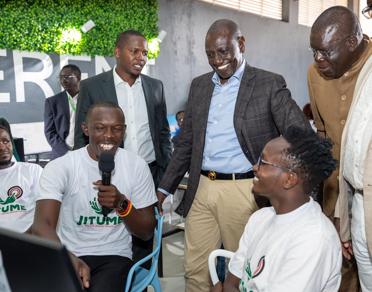 President William Ruto among other leaders during the opening of the the Digital Hub in Bidii Ward, Kwanza Sub-County, Kitale, Trans Nzoia County on January 17, 2023.