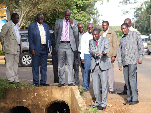 Governor Mandago inspecting roads in Eldoret town